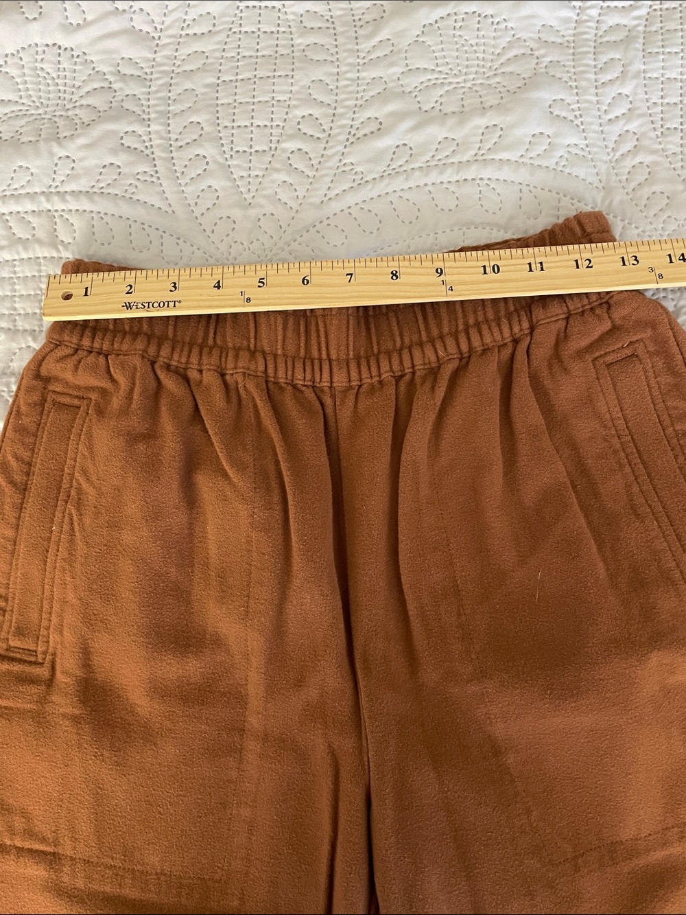 Madewell Rust-Brown High-Rise Elastic Waist Track Pants - Picture 8 of 10